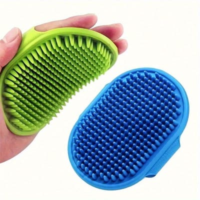 2 STuks/1 Stuk Huisdier Baden Borstel, Kat Massage Borstel, Hond Baden Handschoenen, Siliconen Schoonmaak Rubber Baden Kam Met Verstelbaar Voor Lang&Kortharig 1 Blue veelkleurig