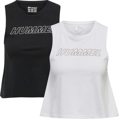 Hummel Cali Cropped Cotton Mouwloos T-shirt 2 Eenheden Veelkleurig XS Vrouw