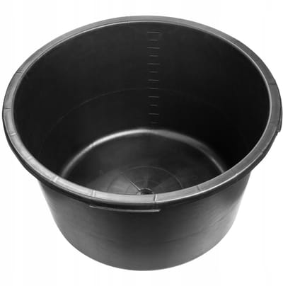 KADAX mortelbak, bouwemmer, stabiele mortelemmer voor tuin, bouwplaats, ronde cementbak van kunststof, betonemmer met handgrepen, cementemmer, mortelbak, mortelbak (65 liter)