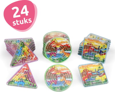 Isa's Friends® - Uitdeelcadeautjes Doolhof Dino's - 24 stuks - Traktatie