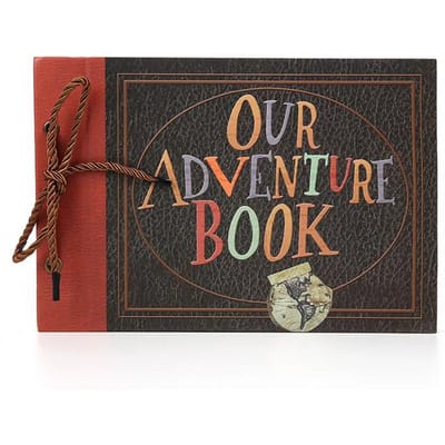 Album Photo Scrapbook Fait Main DIY Notre Livre d'Aventure Albums Photo Rétro Kraft Anniversaire Mariage Souvenir Saint Valentin Cadeau noir