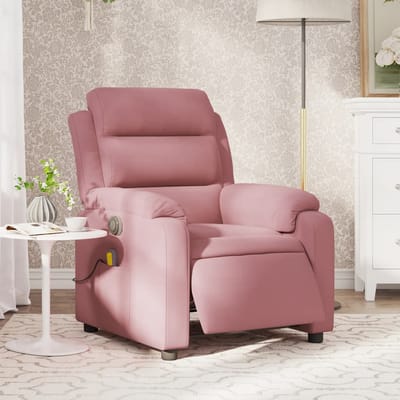 vidaXL - Massagestoel - elektrisch - verstelbaar - fluweel - roze