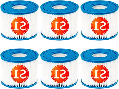 Pack van 6 vervangende zwembadfilters voor PureSpa Type S1 - Hoogwaardige filtratie, eenvoudig te installeren en duurzaam