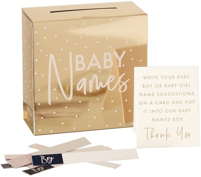 Gender Reveal - Baby Namen doos met 60 kaartjes