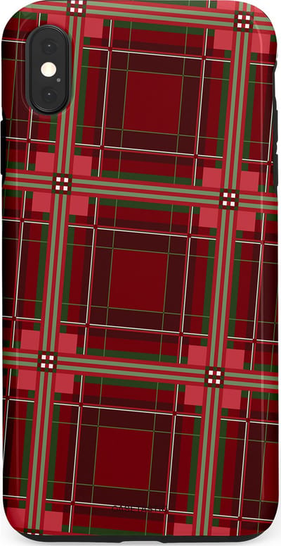 Casetastic Hoesje Geschikt voor Apple iPhone Xs Max - Stijlvolle Beschermende Duo-layer Case - Schots Ruit Rood - Tartan Royal Stewart Plaid