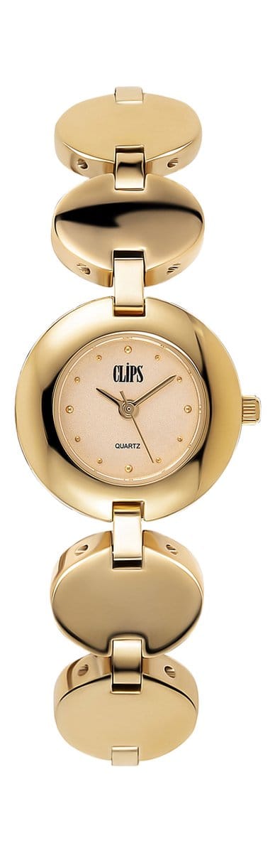 Clips 553-4006-22 Horloge - Staal - Goudkleurig - Ø 23 mm
