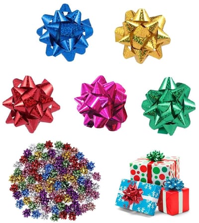 Dailygoods- Geschenkstrikken 100 Stuks - Zelfklevende Strikken - Decoratieve Strikken - Metallic Kleuren - Voor Geschenkverpakking - Diameter 2,5 cm - Cadeau Strikken