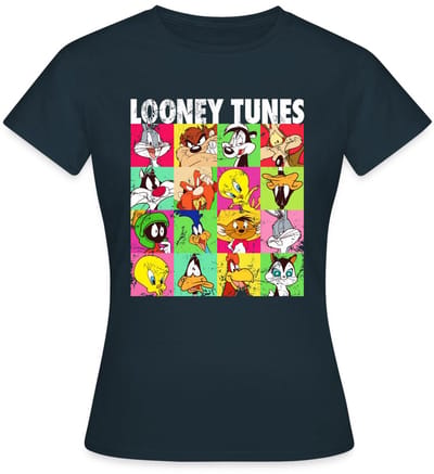 Looney Tunes Karakters Collage T-Shirt Dames