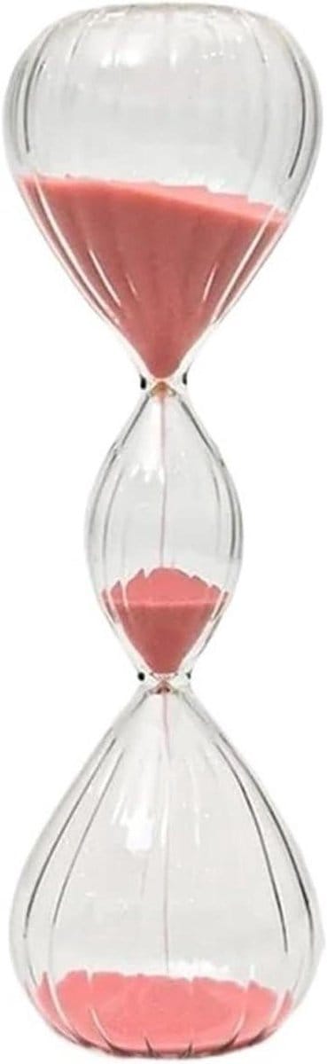 Zandloper Timer - Zandklok Keuken - Tijdmanagement Tool - Drielaagse Decoratie - 7 x 22.5 cm - Gestreept Slib