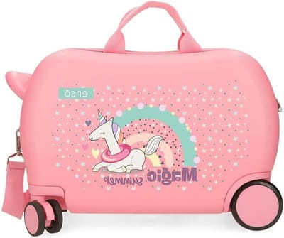 Kinder Koffer - Reisbagage - Vakantie Vervoer - Vrolijk Zomer Design - 45 x 31 cm - Roze