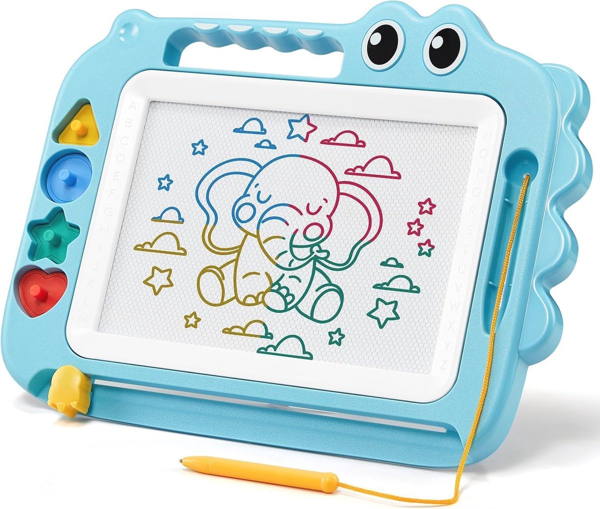 Magnetisch Tekenbord voor Kinderen - Kleur Uitwisbaar Doodle Schrijfblok met Stempels - Perfect Speelgoed voor Peuters en Kleuters