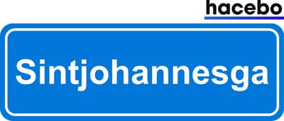 Hacebo - Plaatsnaam Sticker - 29x10 CM - Sintjohannesga sticker - Verkeersborden sticker - grappige cadeaus - Sintjohannesga