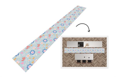 Keukenloper - Keukenmat - Bloemen - Planten - Patroon - 400x50 cm - Keuken vloerkleed