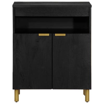 vidaXL - Dressoir - 60x33x75 - cm - bewerkt - hout - zwart