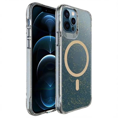imoshion Hoesje - Geschikt voor Apple iPhone 12 Pro / 12 - Glitter Backcover geschikt voor MagSafe 2.0 - Goud