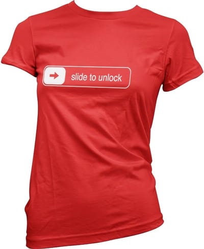 Hybris Slide To Unlock Girly Tee dames-T-shirt rood