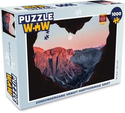 Puzzel Zonsondergang vanuit grot - Legpuzzel - Puzzel 1000 stukjes volwassenen