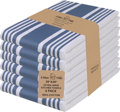 Strepen Keukenhanddoeken Set - 100% Katoen, Absorberend en Duurzaam - 51x76 cm - Set van 6