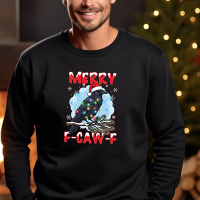 Uniseks Kerst sweater maat S -F-Caw-F- foute kersttrui- kleur zwart- Merry fuck off.