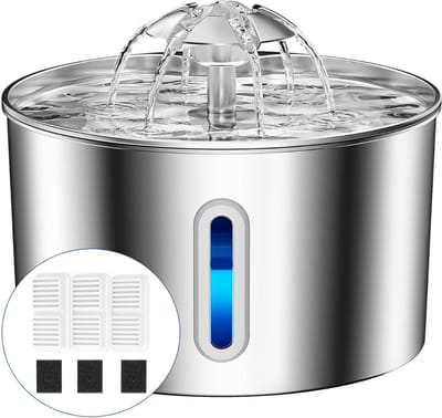 Drinkfontein Kat - Kattenfontein met Sensor en Filter - Drinkbak Hond -Zilver