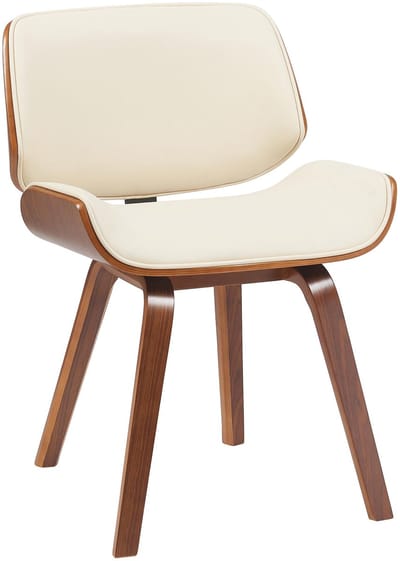 CLP Beverley Eetkamerstoel - met houten poten - klassiek - met rugleuning - kunstleer - Kunstleer/walnoot/creme