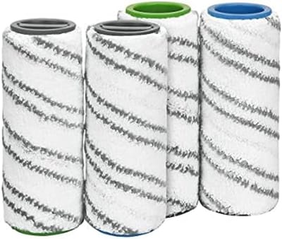 PromoHome 4 Vervangende Microvezel Rollen voor Draadloze Vloerreinigers - Compatibel met Kärcher FC3, FC5, FC7 Series - Geschikt voor Parket, Laminaat en Tegels