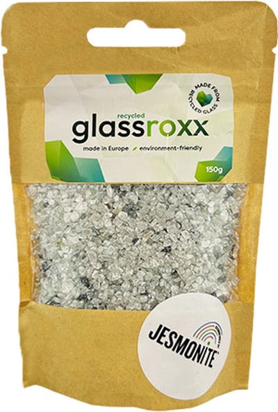 Jesmonite glasgranulaat GlassRoxx Small 150gr zilver decoratie.