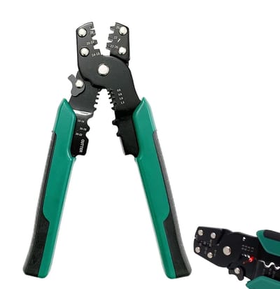 Dailygoody - Krimptang - 3 in 1 Krimptang - Ergonomisch - Kabelschoentang - Multifunctioneel gereedschap - Geschikt voor knijpen en snijden - Groen/zwart