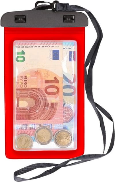 Bellatio Design waterdicht geldbuidel / moneybelt nektasje - Rood