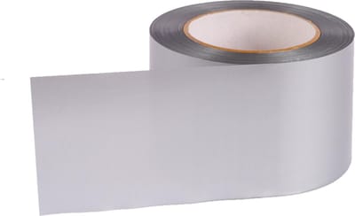 Kortpack - Afzetlint 75mm breed x 100mtr lang, 60my dik - Zilverkleurig - 1 rol - (027.0068)