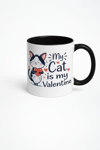 Mok 'My Cat Is My Valentine' - Schattig Katten Design - Valentijnscadeau voor Kattenliefhebbers