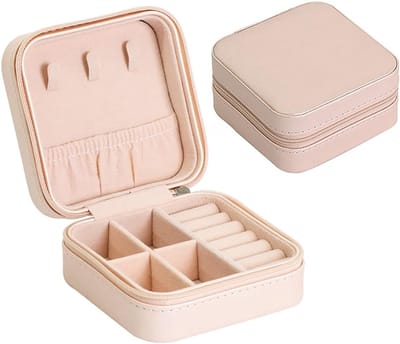 Reis Sieradendoos met Ritssluiting - Compacte Sieraden Organizer met Ringrollen en Hangerhouders