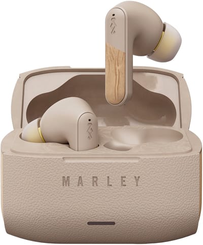 House of Marley Trenchtown ANC Draadloze Oordopjes - Oortjes Draadloos - Bluetooth - 24 uur Batterijduur - Hybrid Active Noise Cancelling - Eco Friendly Design - Cream