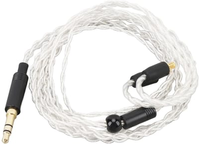 Dailygoods- Audio-upgradekabel 1,2 M - Klitvrije Kabel - 3,5 Mm Verzilverd Koper - Plug en Play - Compatibel met Hoofdtelefoons - Voorgevormde Oorhaakjes - Hoofdtelefoonkabel