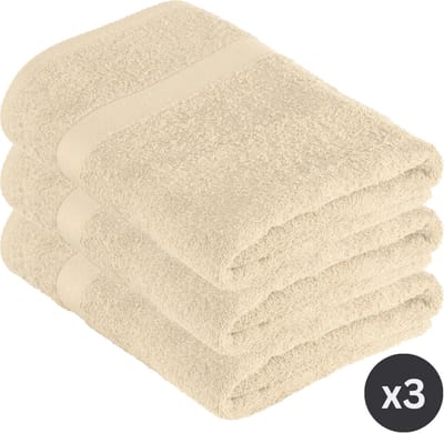 TISECO HOME STUDIO - Badlaken RIVA - SET/3 - 100% katoen - 450 g/m² - 100% katoen - superzacht en zeer absorberend - 70x140 cm - Zand