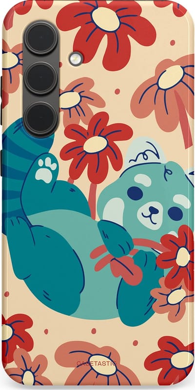 Casetastic Hoesje Geschikt voor Samsung S24 - Stijlvolle Beschermende Duo-layer Case - Rode panda knuffels