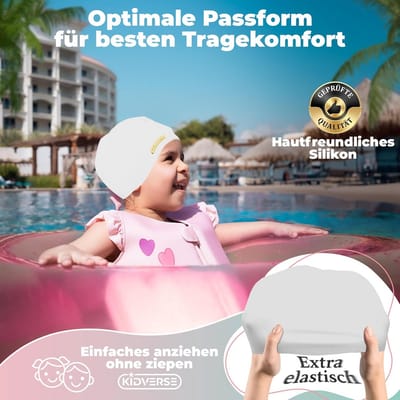 Waterdichte Badmuts voor Kinderen met Lang Haar en Anti-Slip Noppen - UV-Bescherming