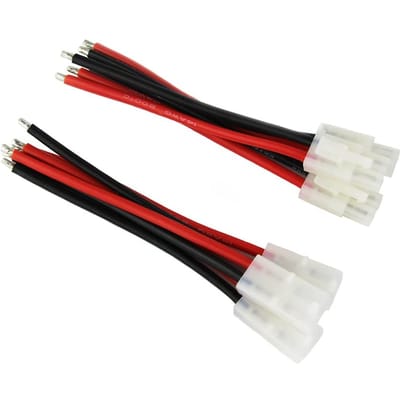 3 Paar Tamiya Mannelijk-Vrouwelijk Connector Set | 14AWG Adapterkabels 10cm | Ideaal voor RC LiPo Batterijen – Rood