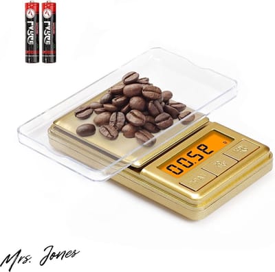 Mrs. Jones Mini zakweegschaal 100 g-001 g met hoes voor voedsel kruiden specerijen - digitale gramweegschaal .