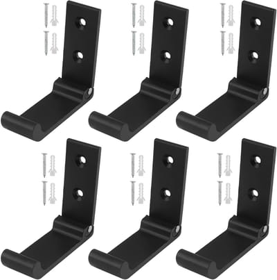 Thijox - Opvouwbare Wandhaken, 6 Stuks, Aluminium Kledinghaken, Zwart, Handige Muurhaken voor Keuken, Badkamer, Jas, Handdoek, Sleutels en Tassen, 75