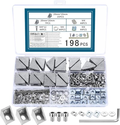 Aluminium Profielen - Hoekverbinders - Frame Constructie - 90 Graden Hoek - 20 x 20 cm - Zilver