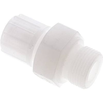 16x10mm & G3/4'' PVDF Rechte Knelfitting Buitendraad 10bar Kunststof en Polyamide