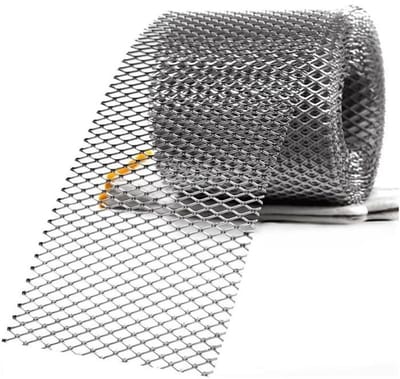 LISM-Afvoergootleuning van roestvrij staal, 12,7 cm x 6 m, ruitpatroon, duurzaam aluminium, tuin- en woonaccessoire.