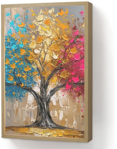 Wandlamp 40x60 cm - Oplaadbaar - Boom - Kleurrijk - Grijs - Modern - Wandlampen binnen woonkamer - Slaapkamer lamp - Decoratieve nachtlamp - Vloerlamp draadloos