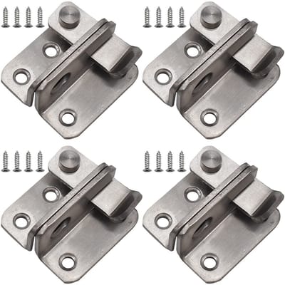 Dailygoods- Poortvergrendelingsslot Vergrendeling - Roestvrij Stalen Boutgesp - Diefstalbeveiliging - Hangslotbeugel - Inclusief Schroeven - 4.5 cm x 2 cm x 0.3 cm - Deurslot