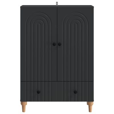vidaXL - Dressoir - Zwart - 66 - x - 34,5 - x - 95 - cm - Bewerkt - hout