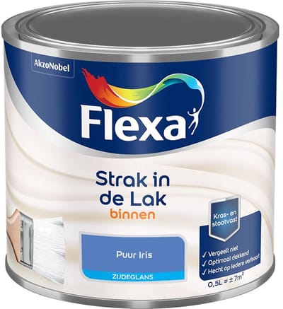 Flexa - Strak In De Lak Binnenlak Zijdeglans - Puur Iris - Mengverf - 500 Ml