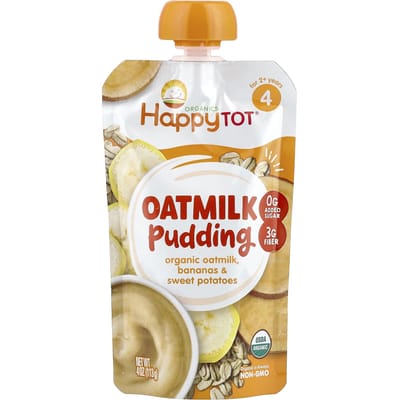 Happy Family Organics, Happy Tot®, Pudding au lait d'avoine, 2 ans+, Lait d'avoine biologique, Banane et Patate douce, 4 oz (113g)
