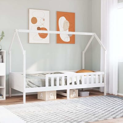 vidaXL - Bedhuis - wit - massief - grenenhout - 90x200 - cm