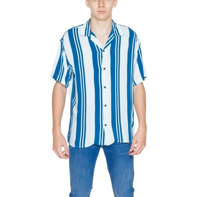 Gestreepte Viscose Korte Mouw Shirt
